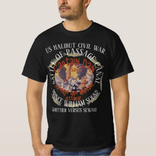 WHITTIER ALASKA HALIBUT OORLOG TEGEN SEWARD 1955-5 T-SHIRT