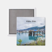 Whittier Alaska Harbor Square Magnet Magneet (Voorkant / Achterkant)