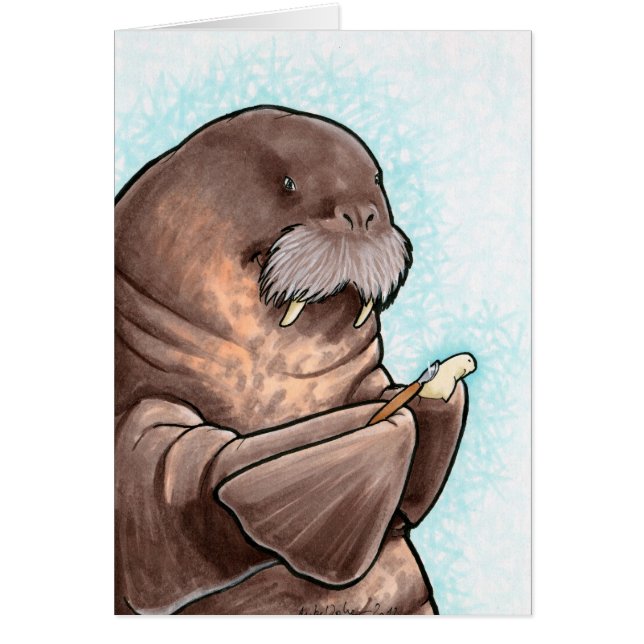 Whittling Walrus-kaart (Voorkant)