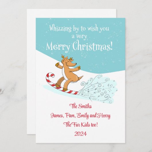 Whizzing By - Kaart met kerst (Voorkant / Achterkant)