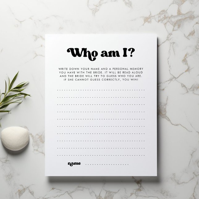 Who am I Bridal Shower Game (Creator heeft geüpload)