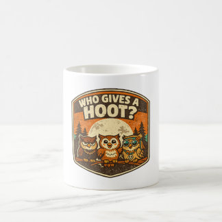 Who Gives a Hoot Funny Owls Vintage Style Design Koffiemok