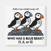 Who Has a Blue Beak? – Puffin Learning Magnet Magneet (Voorkant)