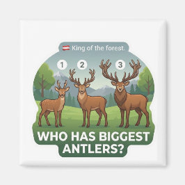 Who Has Biggest Antlers? Red Deer Austria Animal Magneet