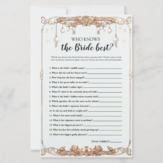 Who Knows de Bruid Beste Vrijgezellenfeest Game (Voorkant)