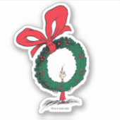 Who Peeking Through Christmas Wreath Sticker (Voorkant)