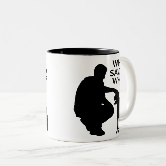 Who saved who mug black print (Devant droit)