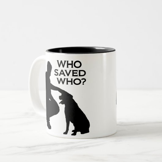 Who saved who mug black print (Devant gauche)