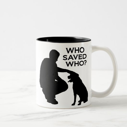 Who saved who mug black print (Droit)