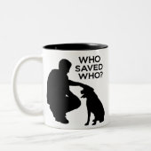 Who saved who mug black print (Gauche)