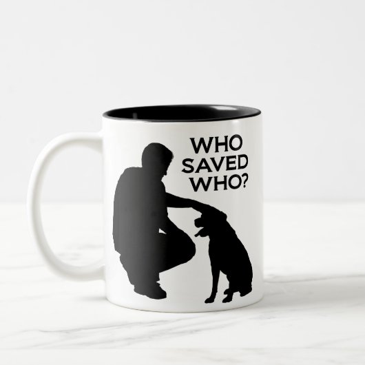 Who saved who mug black print (Gauche)