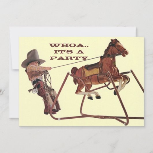 Whoa pour les invitations occidentales de cowboy (Devant)