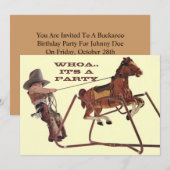 Whoa pour les invitations occidentales de cowboy (Devant / Derrière)