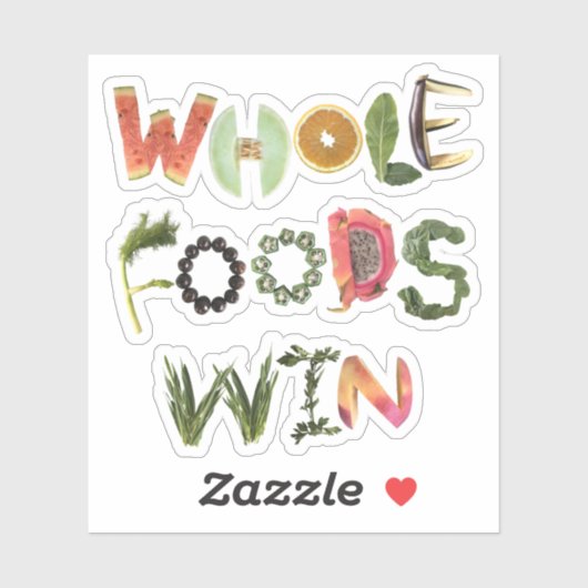 Whole Foods Win - Gezonde herinnering Fruit & Groe Sticker (Vel)