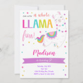 Whole Llama Fun Birthday Invitation Kaart (Voorkant)
