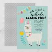 Whole Llama Fun Birthday Party Kaart (Voorkant / Achterkant)