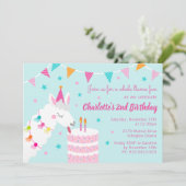 Whole Llama Fun Cake 2e verjaardag Aqua Kaart (Staand voorkant)