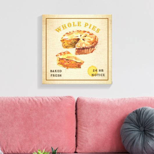 Whole Pie Sign Apple Canvas Afdruk (Insitu (Woonkamer))