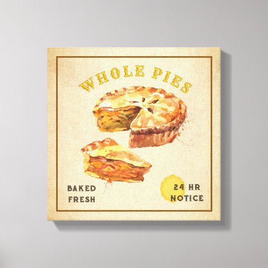 Whole Pie Sign Apple Canvas Afdruk (Voorkant)