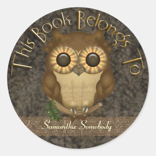 Whoolio De Schattigee Uil Bookplate Stickers (Voorkant)