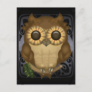 Whoolio La Chouette Mignonne Carte Postale