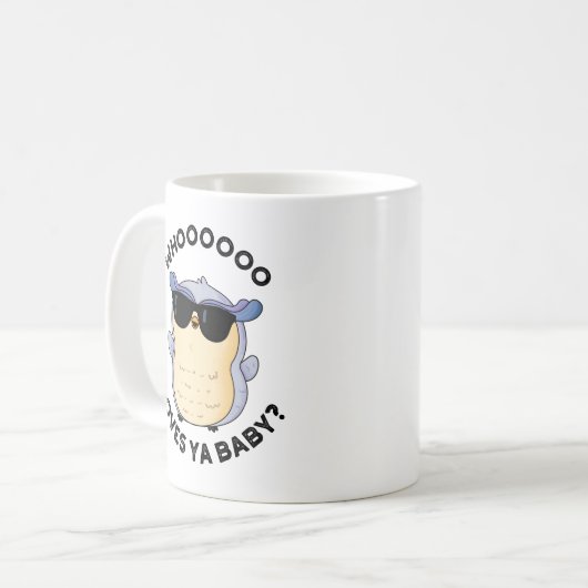 Whooo Loves Ya Baby Funny Owl Pun Koffiemok (Voorkant links)