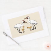Whooping Crane Familie Rechthoekige Sticker (Envelop)