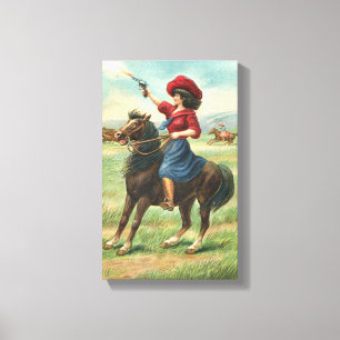 Whoopin's Cowgirl 9-inch x14,5-inch canvas afdruk