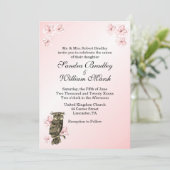 Whoos die trouwde roze bruinwortel uitnodiging (Staand voorkant)