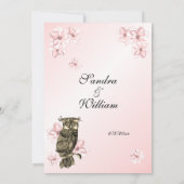 Whoos die trouwde roze bruinwortel uitnodiging (Achterkant)