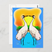 Whopping Cranes in Love Briefkaart (Voorkant / Achterkant)
