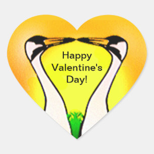 Whopping Cranes in Love Hart Sticker