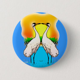 Whopping Cranes in Love Ronde Button 5,7 Cm