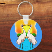 Whopping Cranes in Love Sleutelhanger (Voorkant)