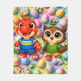 Who's Easter egg extravaganza whimsical? Happy Eas Fleece Deken