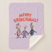 Whos Holding Hands Merry Grinchmas Sherpa Deken (Voorkant)