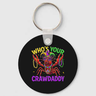 Whos Your Crawdaddy Crawfish Jester Bead Pet Mardi Sleutelhanger