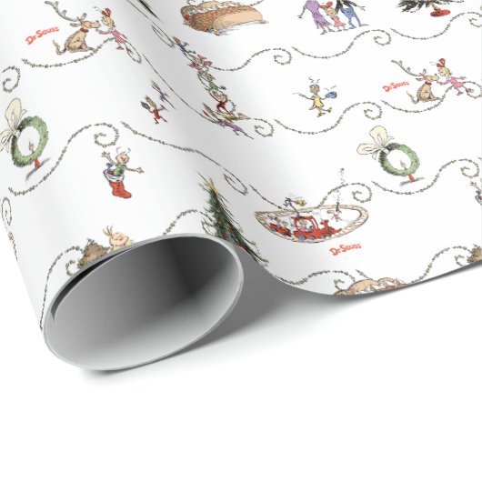 Whoville Christmas Garland Celebration Cadeaupapier (Rol Hoek)