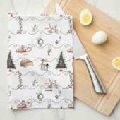 Whoville Christmas Garland Celebration Theedoek (Quarter Fold)