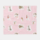 Whoville Kerst Vignet Patroon Fleece Deken (Voorkant (Horizontaal))