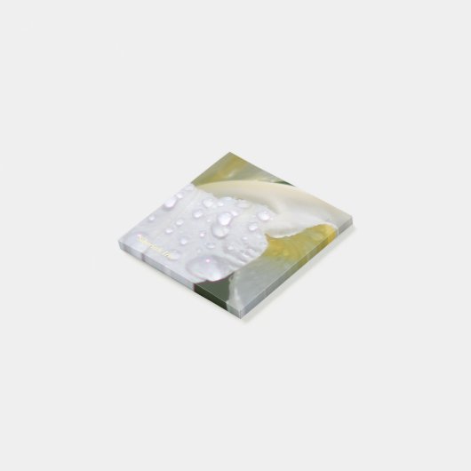 Whtie Siberian Iris Rain druppelt Post-it® Notes (Schuin)