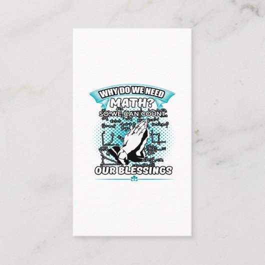 why do we need math so we can count our gewonden visitekaartje (Voorkant)