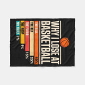 Why I Always Miss Funny Chart Basketball Hoop Fleece Deken (Voorkant (Horizontaal))