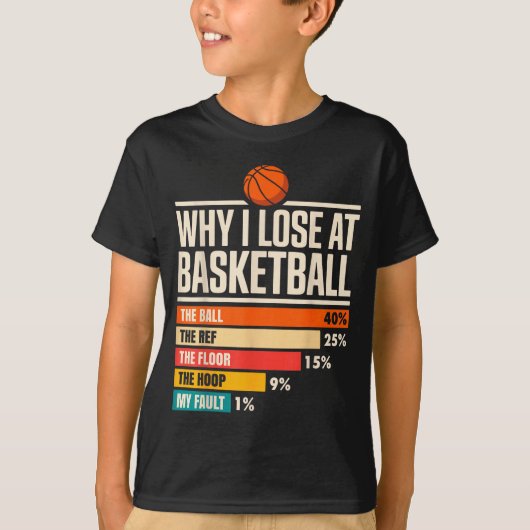 Why I Always Miss Funny Chart Basketball Hoop T-shirt (Voorkant)