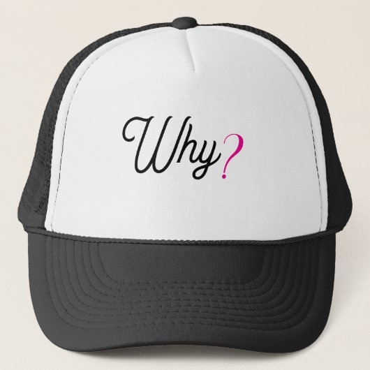 WHY? Minimalist Trendy Statement Cap – Trucker Hat Pet (Voorkant)