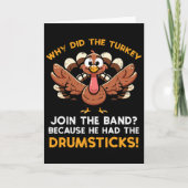 Why Turkey Join Nd Drumstick Thanksgiving Men Kids Kaart (Voorkant)