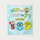 Why Was 6 Afraid of 7 Funny Math Design Wandkleed (Voorkant)