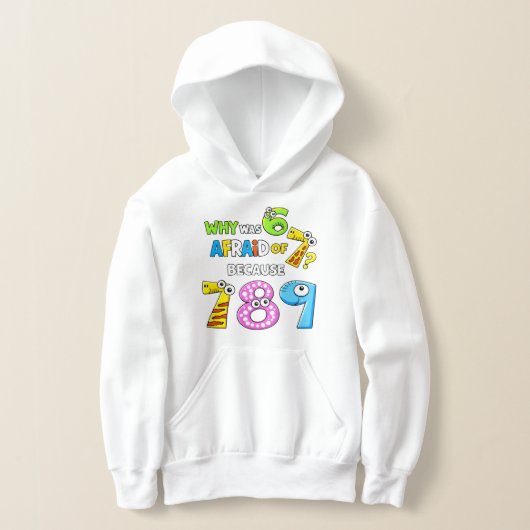 Why Was 6 Afraid of 7 Funny Math Hoodie (Poser)