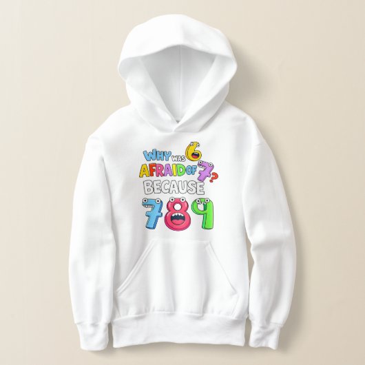 Why Was 6 Afraid of 7 Funny Math Hoodie (Poser)