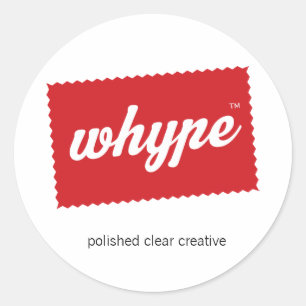 Whype logo gepolijste heldere creatieve stickers